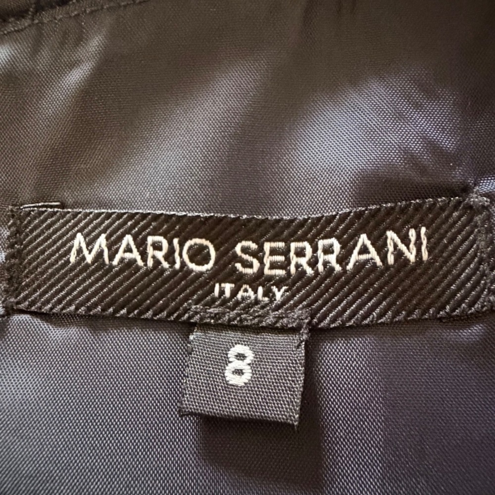 Mario Serrani Italy Navy Blue‎ Abstract Jacquard Sleeveless Sheath Dress Size 8 - Picture 10 of 11